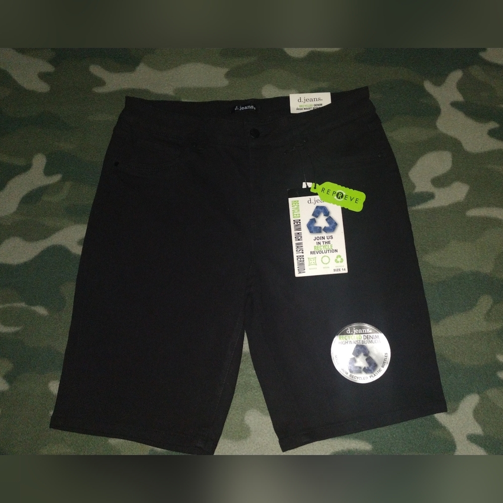 "d.jeans" Recycled Denim High Waist Bermuda Shorts